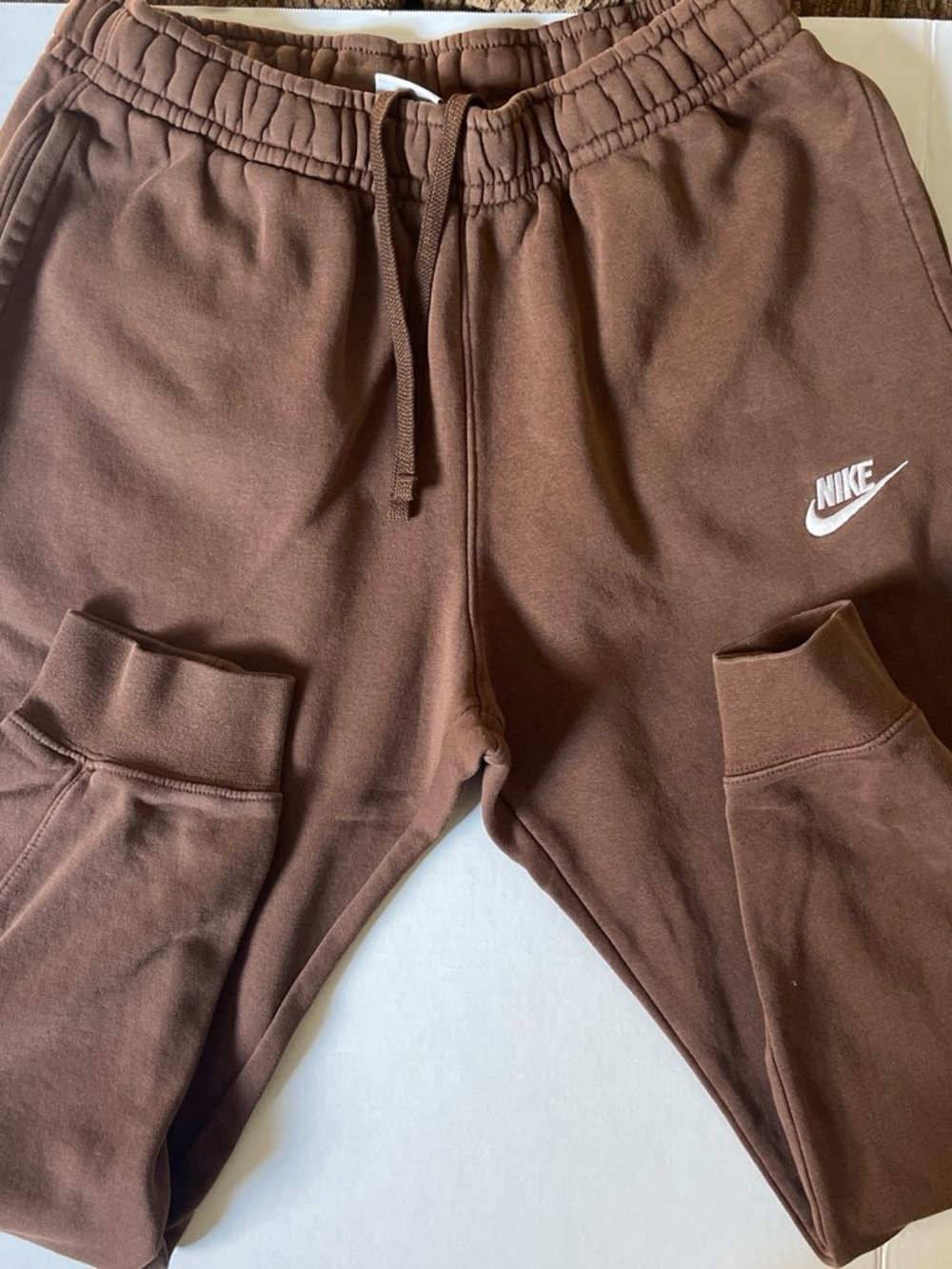 Nike Brown Men's-Style Jogger Sweatpants with White Logo